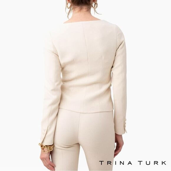 Trina Turk **NWT** 'Mott' Blazer Jacket in Cream - Picture 6 of 10